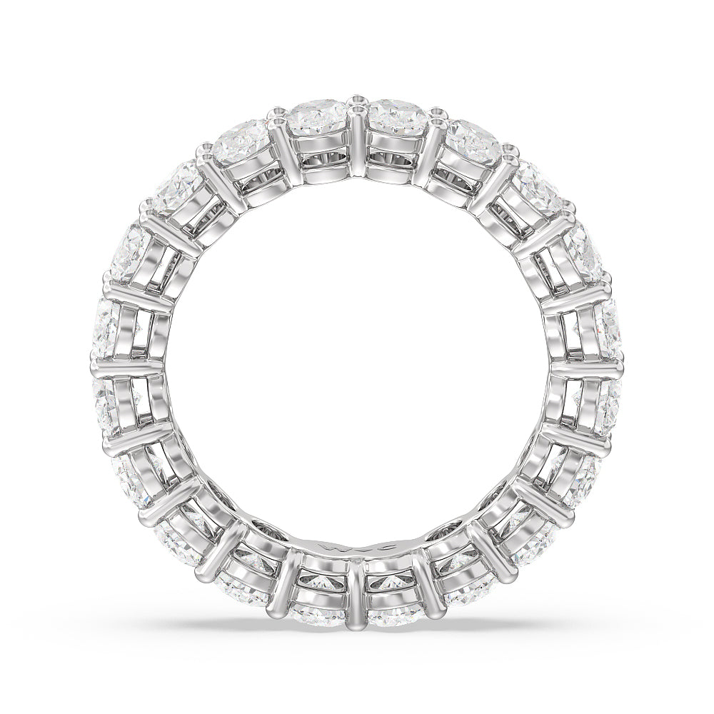 Oval Cut Diamond Eternity Ring with Platinum / Natural / 4 5/8 Cut Diamond in 14KT Platinum / Natural / 4 5/8 view 2
