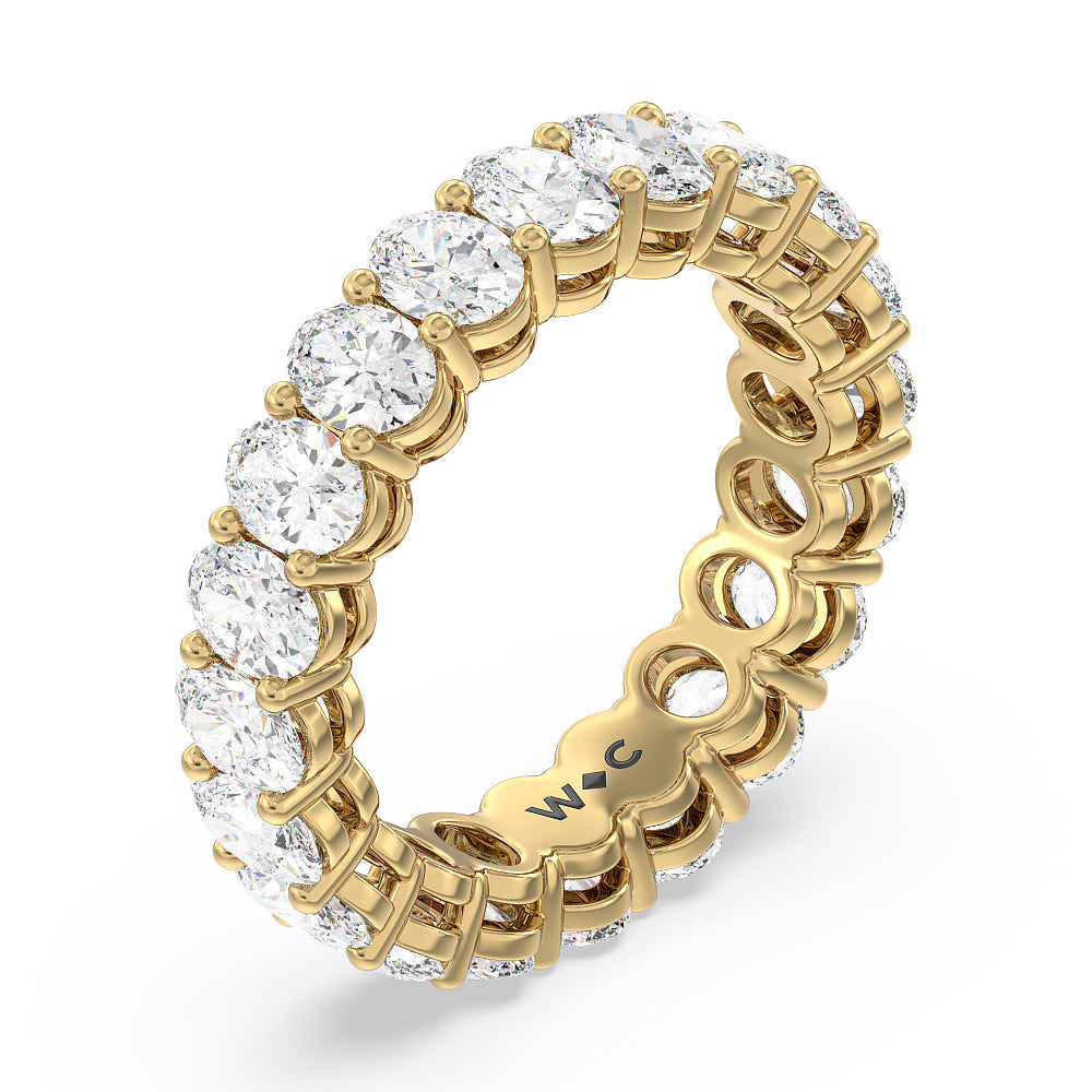 Oval Cut Diamond Eternity Ring with 18KT Yellow Gold / Natural / 4 5/8 Cut Diamond in 14KT Yellow Gold / Natural / 4 5/8 view 3
