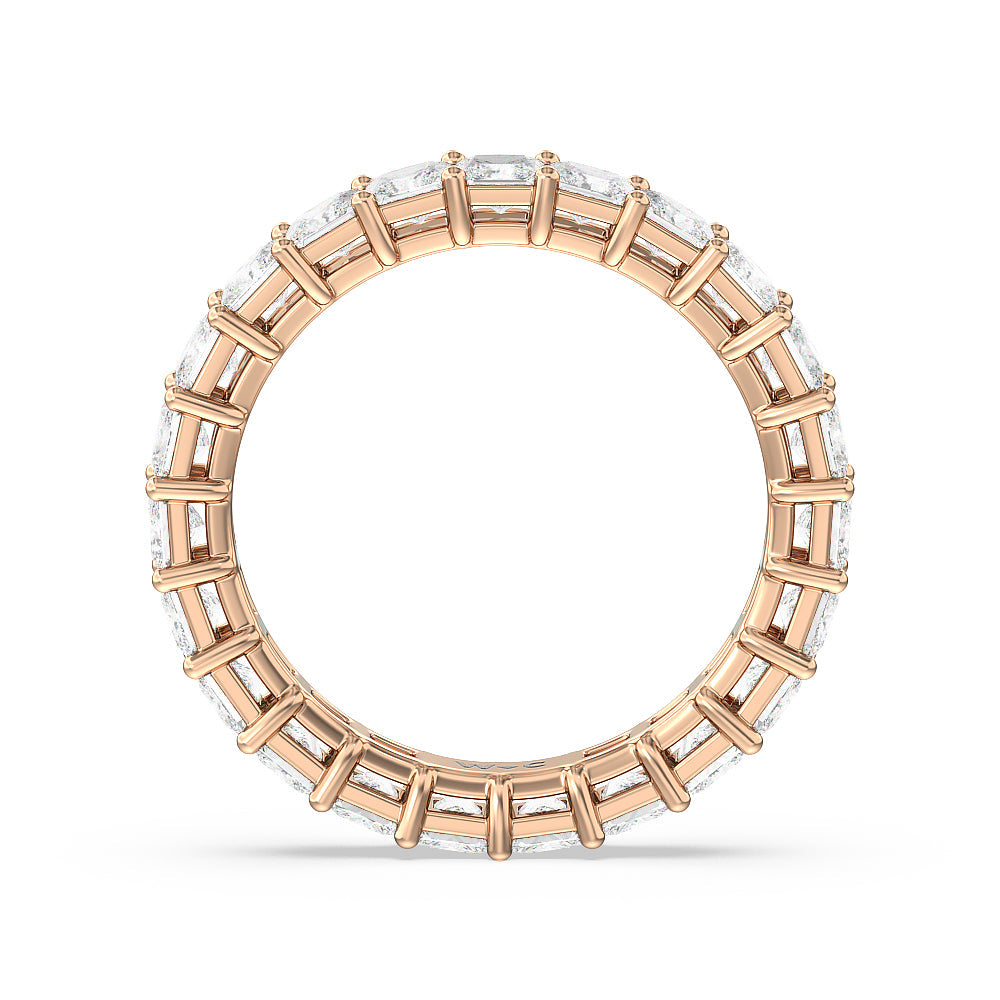 Princess Cut Diamond Eternity Ring with 18KT Rose Gold / Natural / 3 1/5 Cut Diamond in 14KT Rose Gold / Natural / 3 1/5 view 2

