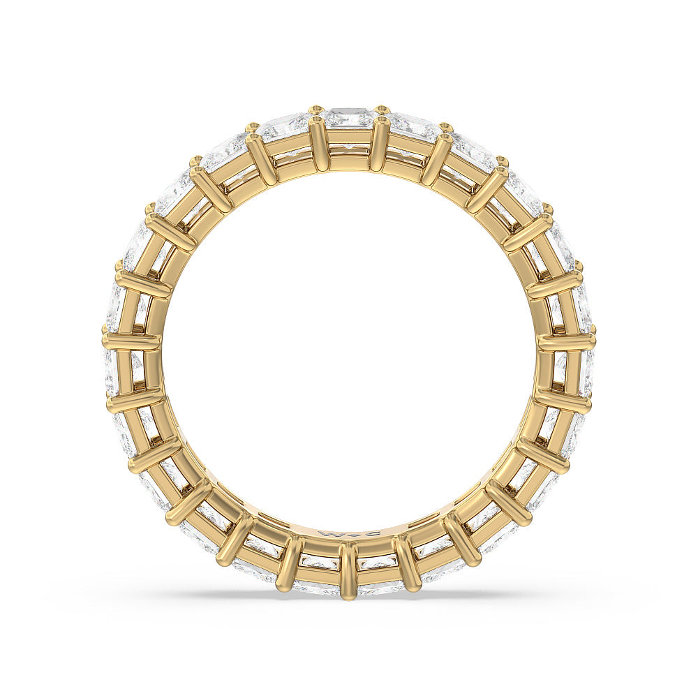 Princess Cut Diamond Eternity Ring with 18KT Yellow Gold / Natural / 3 1/5 Cut Diamond in 14KT Yellow Gold / Natural / 3 1/5 view 2
