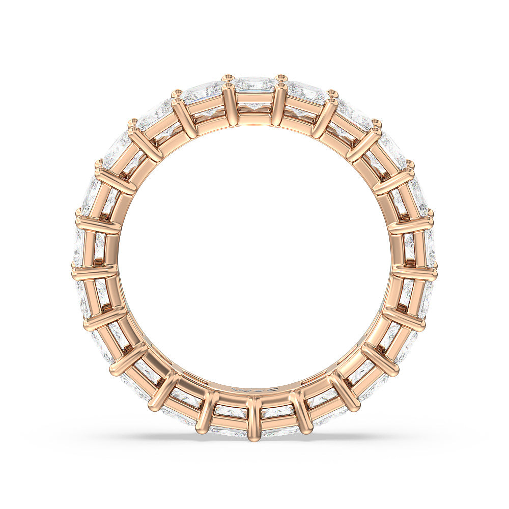 Princess Cut Diamond Eternity Ring with 18KT Rose Gold / Natural / 4 1/5 Cut Diamond in 14KT Rose Gold / Natural / 4 1/5 view 2
