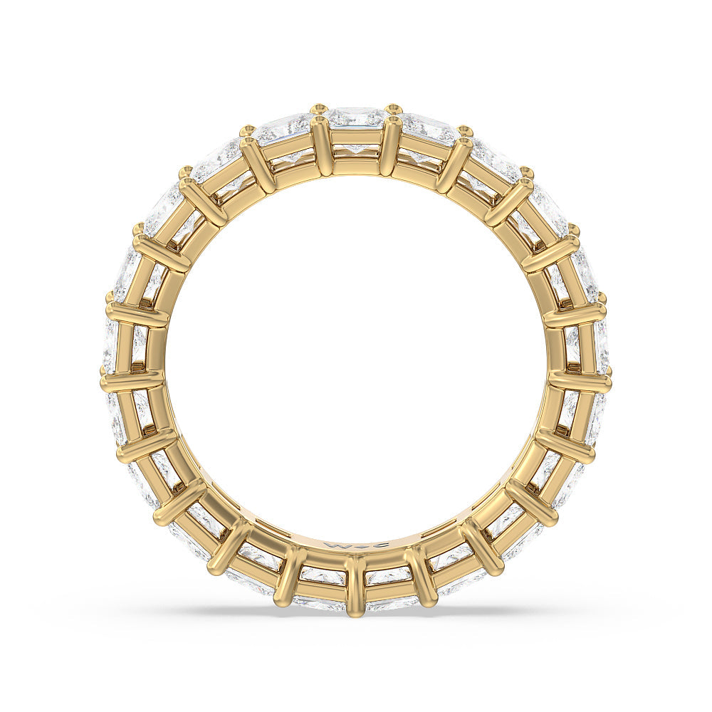 Princess Cut Diamond Eternity Ring with 18KT Yellow Gold / Natural / 4 1/5 Cut Diamond in 14KT Yellow Gold / Natural / 4 1/5 view 2
