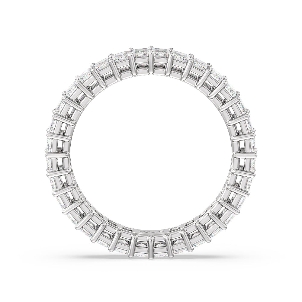 Emerald Cut Diamond Eternity Ring with Platinum / Natural / 2 9/10 Cut Diamond in 14KT Platinum / Natural / 2 9/10 view 2
