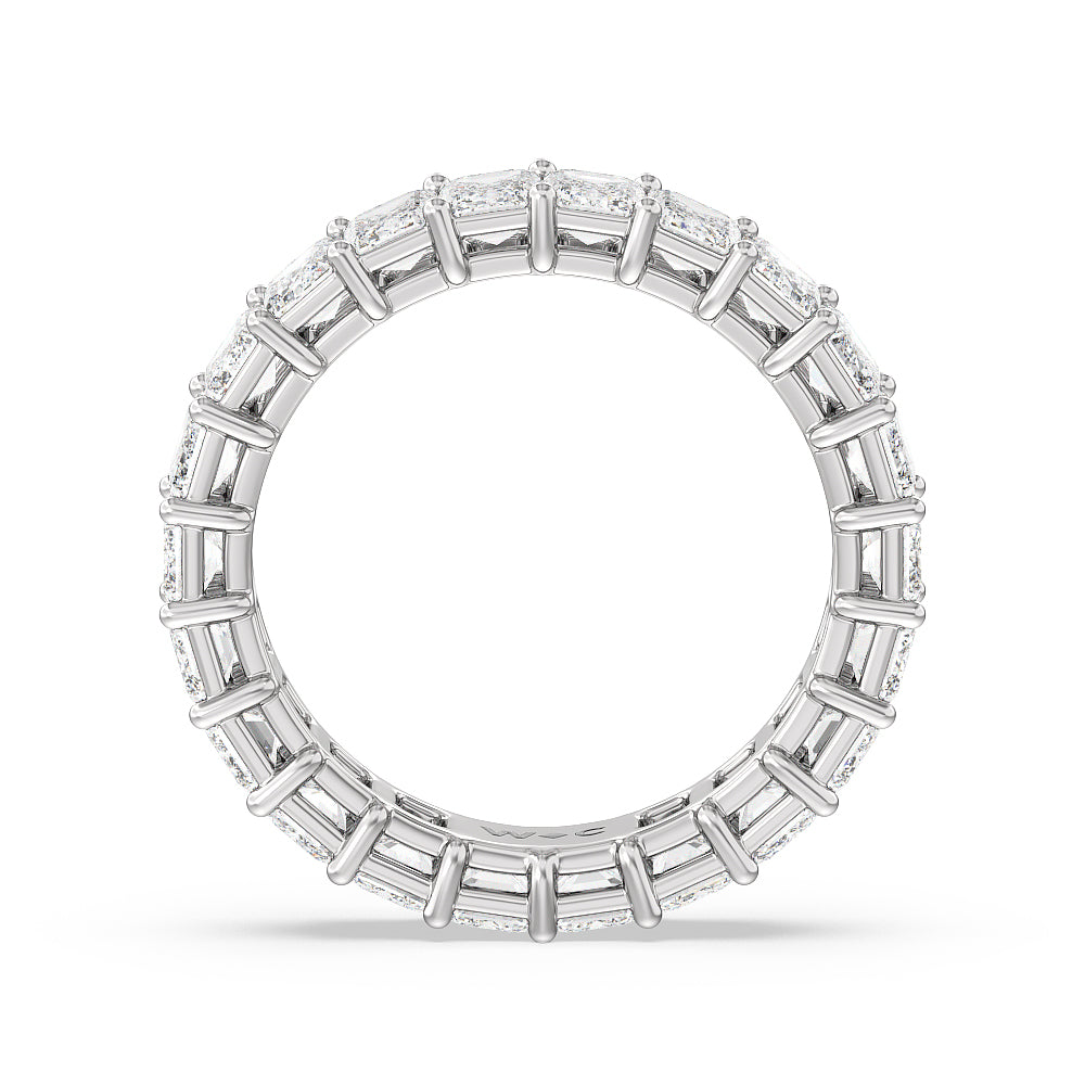 Emerald Cut Diamond Eternity Ring with Platinum / Natural / 5 1/2 Cut Diamond in 14KT Platinum / Natural / 5 1/2 view 2
