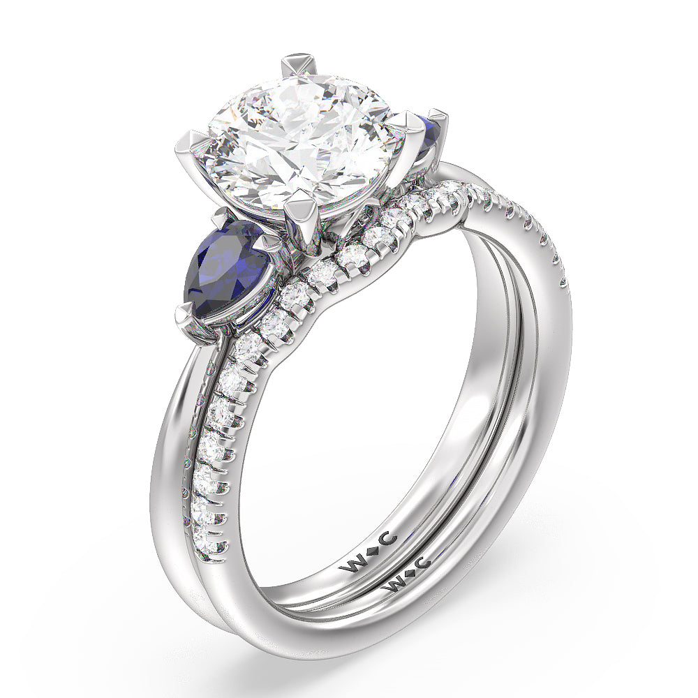 Oval Cut Iris Three Stone Engagement Ring with Lab Grown Diamond in 14KT Rose Gold view 4
