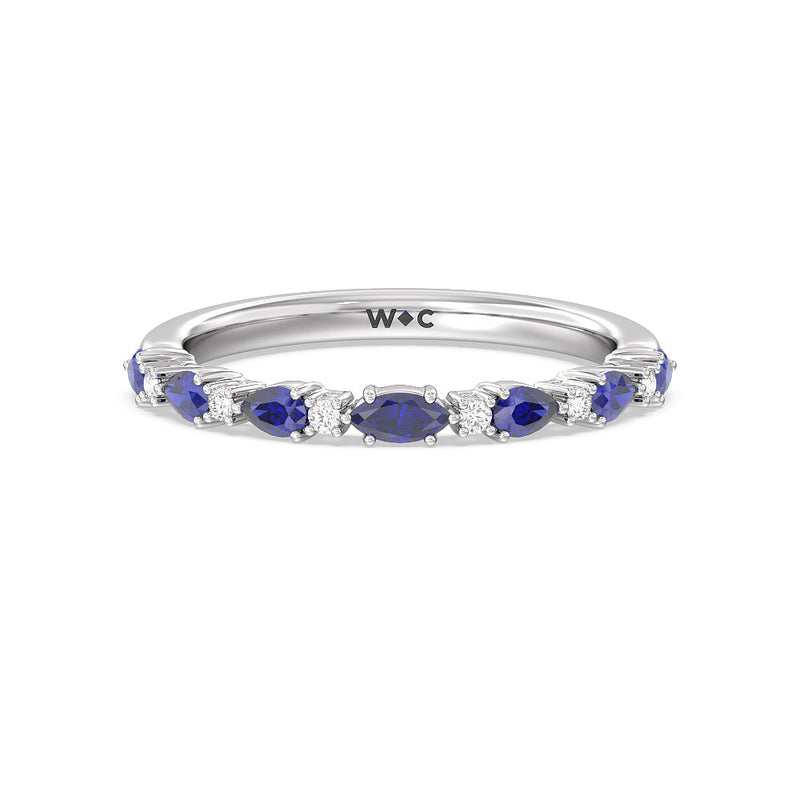 Anemone Floral Basket Diamond Wedding Band