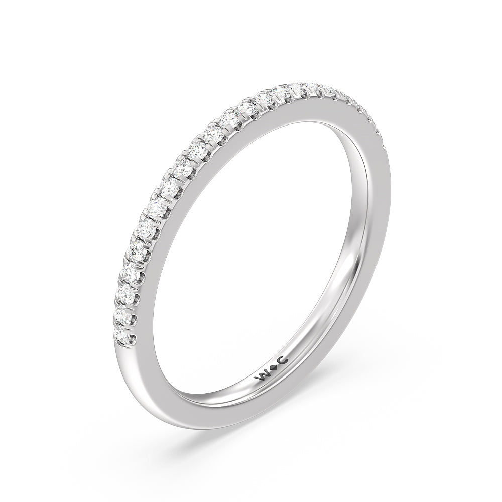 Modern Fine Line High Hidden Halo Solitaire Diamond Wedding Band with Platinum Cut Diamond in 14KT Platinum view 4
