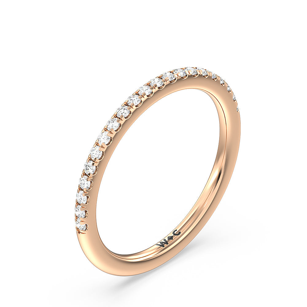 Cathedral Halo Diamond Wedding Band with 18KT Rose Gold Cut Diamond in 14KT Rose Gold view 4
