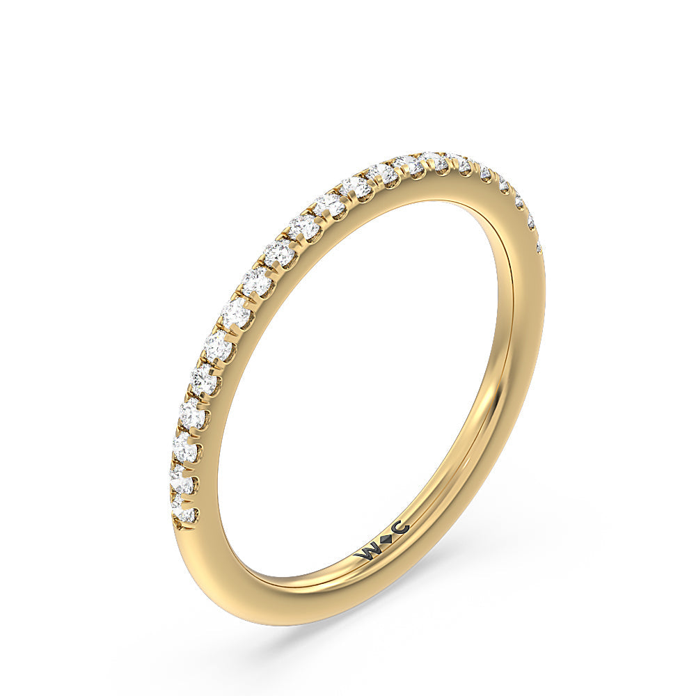 Cathedral Halo Diamond Wedding Band with 18KT Yellow Gold Cut Diamond in 14KT Yellow Gold view 4
