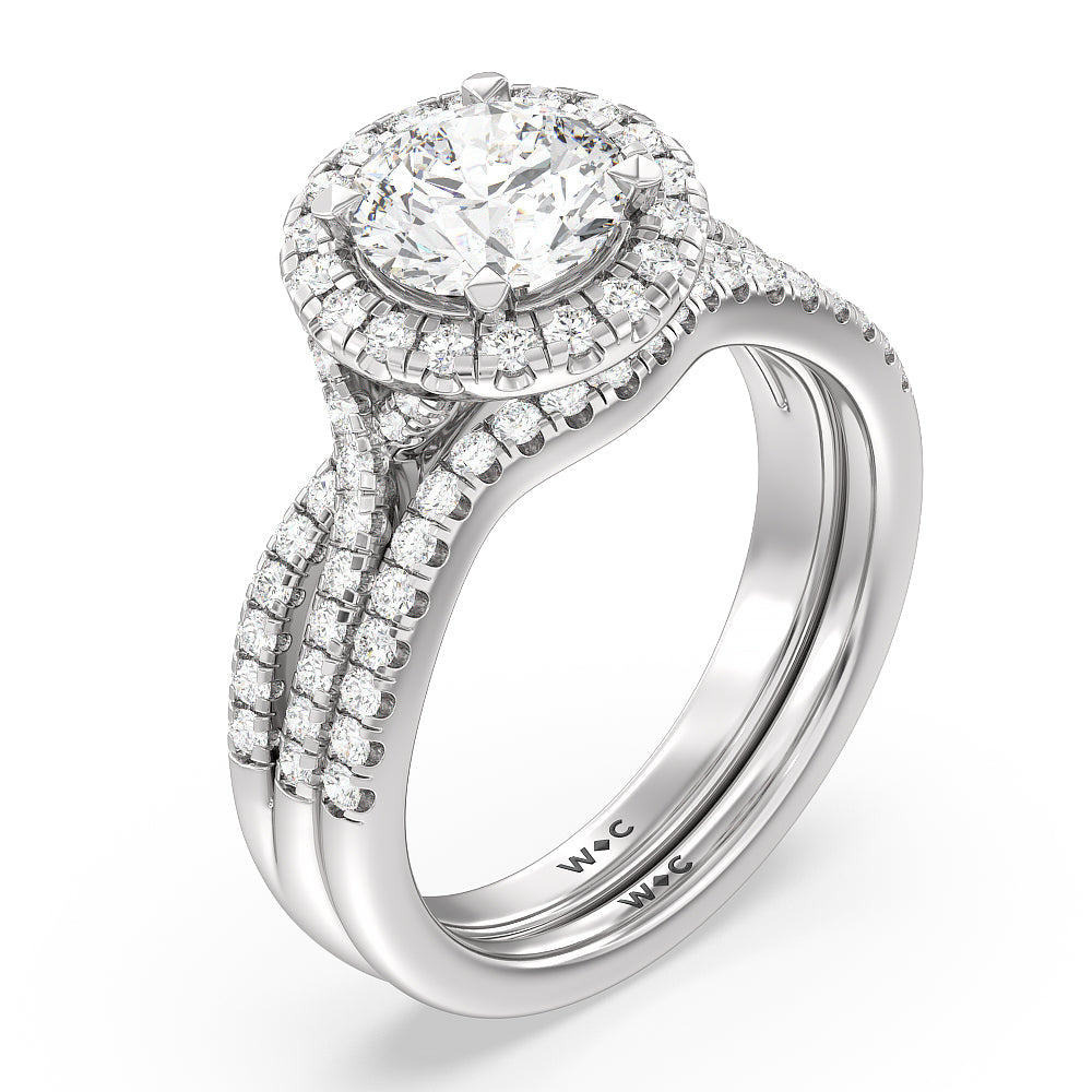 Oval Cut Twisted Shank Halo Engagement Ring with Lab Grown Diamond in 14KT Rose Gold view 4
