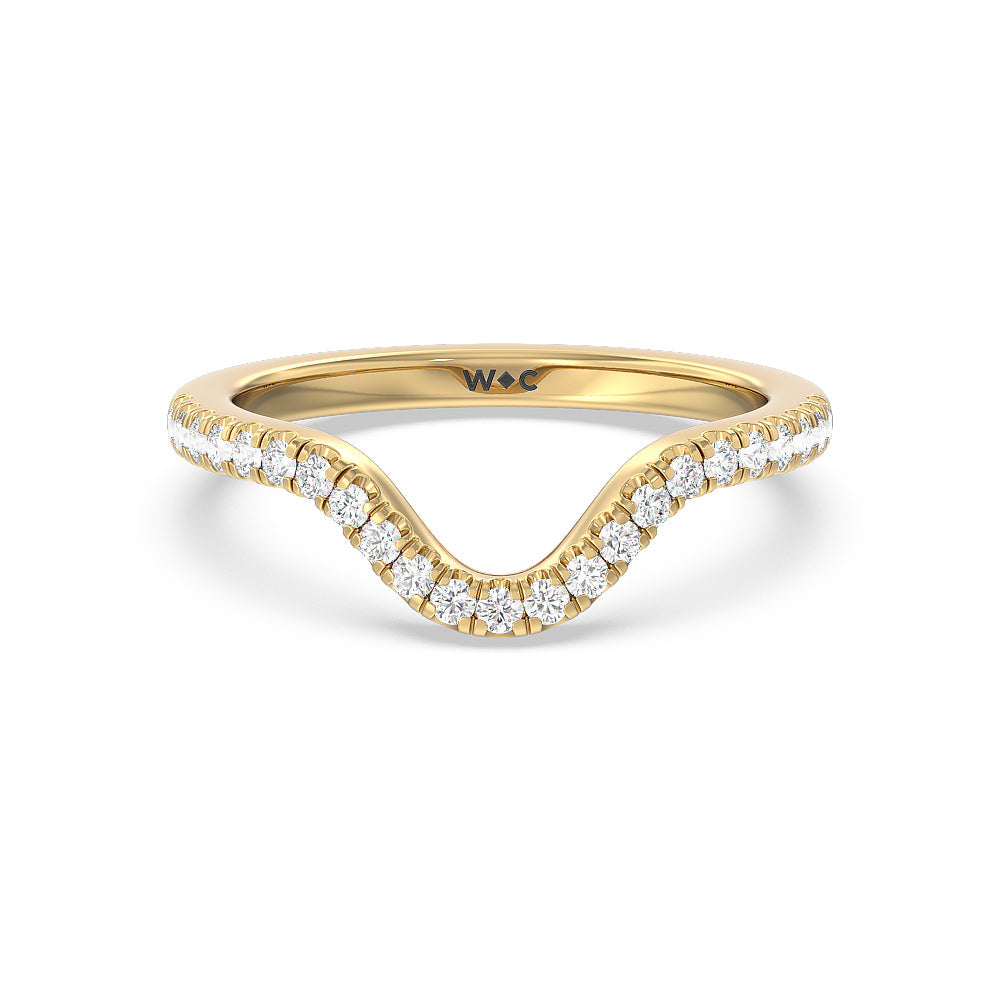 Twisted Halo Diamond Wedding Band with 18KT Yellow Gold Cut Diamond in 14KT Yellow Gold view 1
