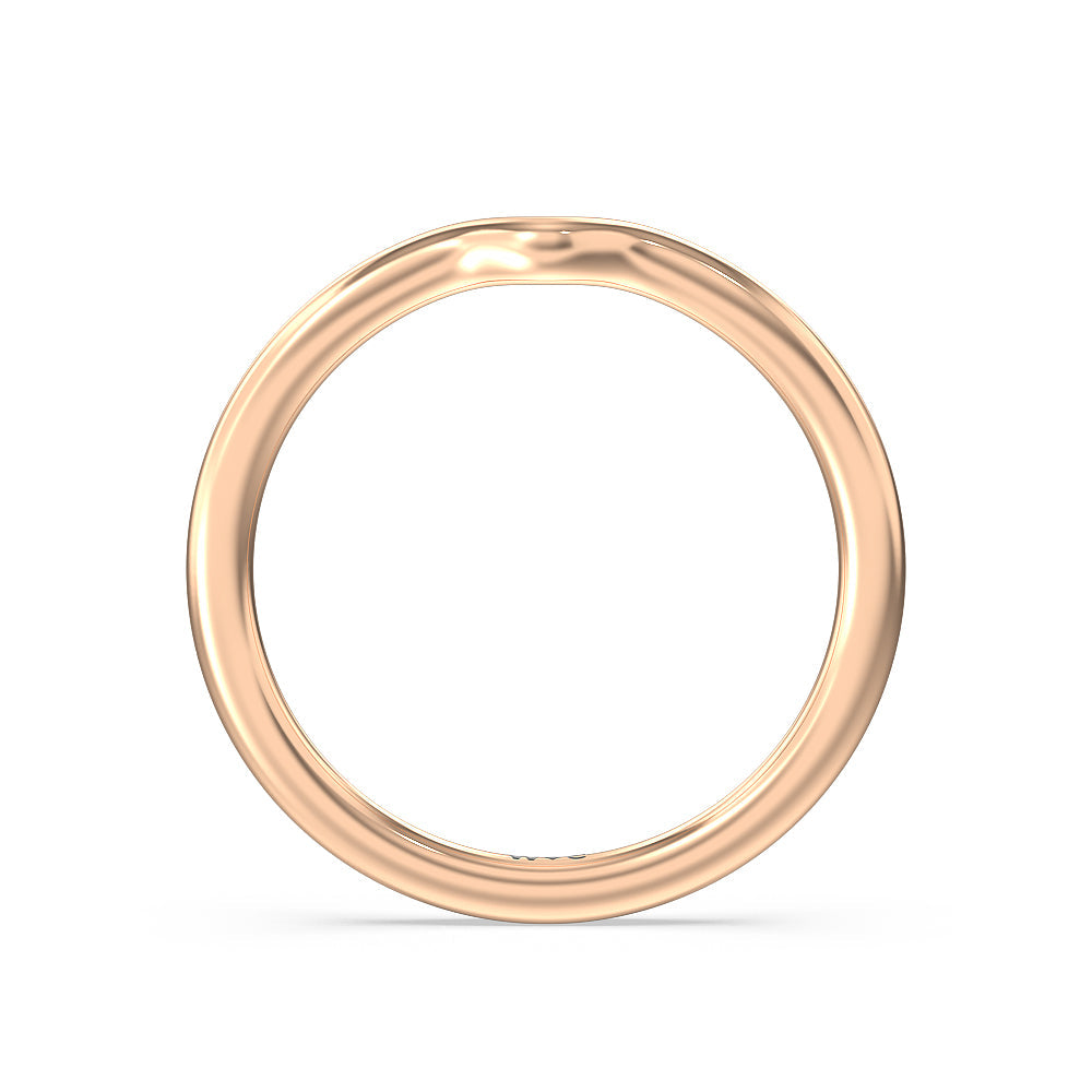 Six Prong Tulip Solitaire Wedding Band with 18KT Rose Gold Cut Diamond in 14KT Rose Gold view 2

