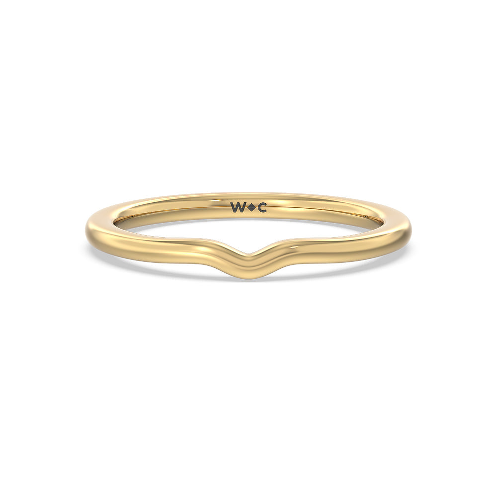 Six Prong Tulip Solitaire Wedding Band with 18KT Yellow Gold Cut Diamond in 14KT Yellow Gold view 1
