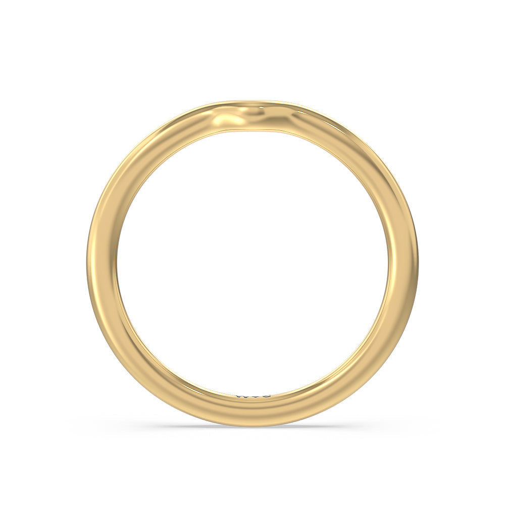 Six Prong Tulip Solitaire Wedding Band with 18KT Yellow Gold Cut Diamond in 14KT Yellow Gold view 2
