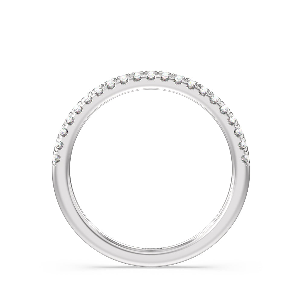 Saturn Double Halo Solitaire Diamond Wedding Band with Platinum Cut Diamond in 14KT Platinum view 2
