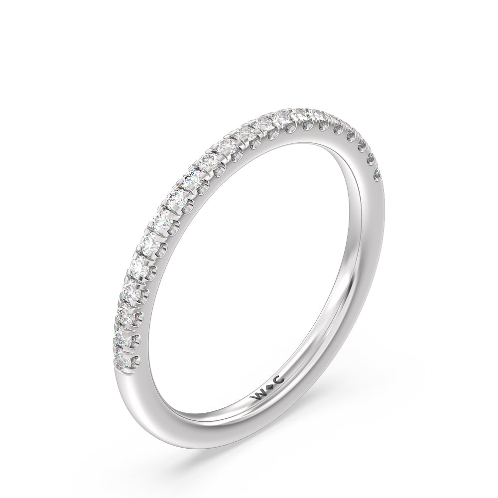 Saturn Double Halo Solitaire Diamond Wedding Band with Platinum Cut Diamond in 14KT Platinum view 4
