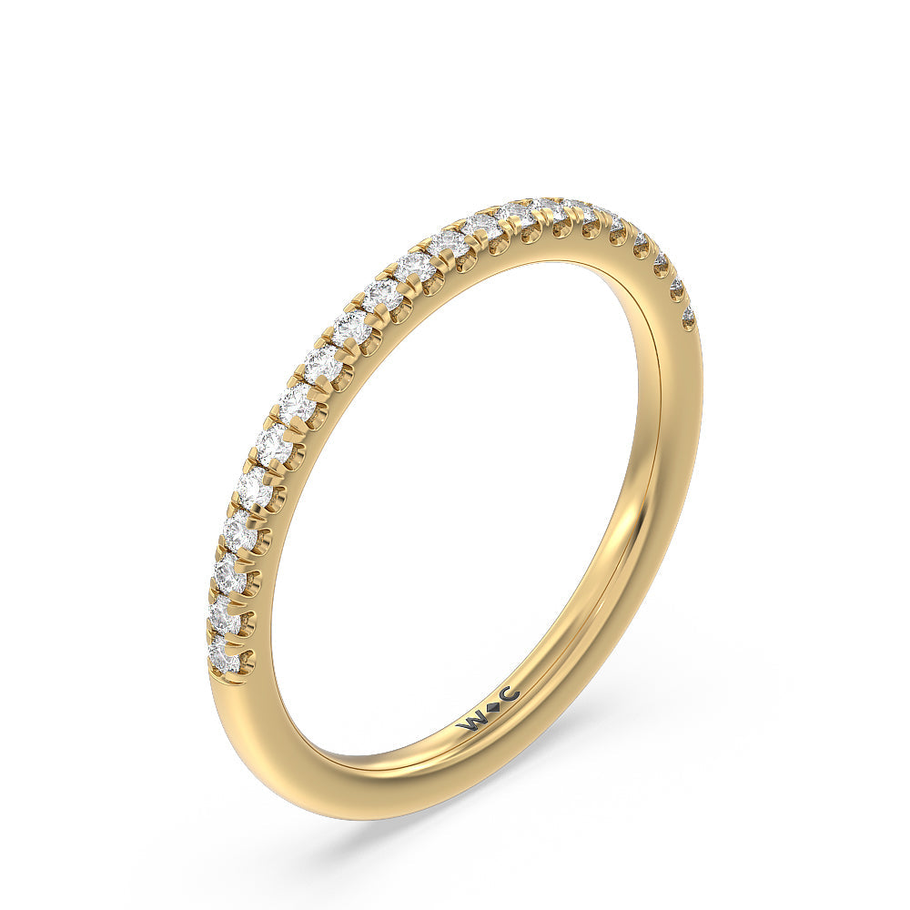Saturn Double Halo Solitaire Diamond Wedding Band with 18KT Yellow Gold Cut Diamond in 14KT Yellow Gold view 4
