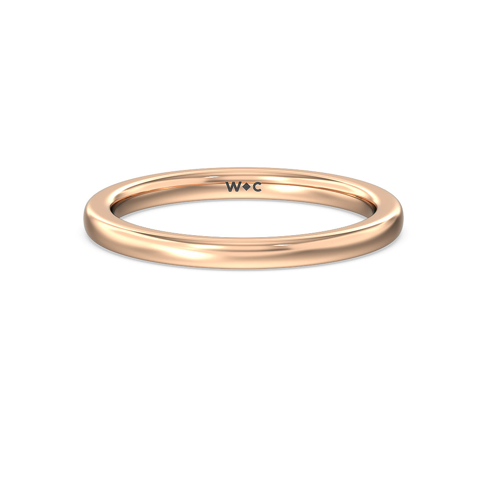 Saturn Double Halo Solitaire Wedding Band with 18KT Rose Gold Cut Diamond in 14KT Rose Gold view 1
