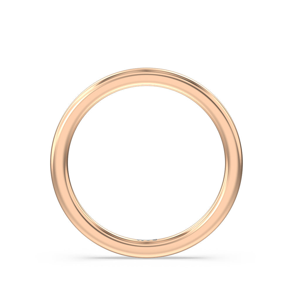 Saturn Double Halo Solitaire Wedding Band with 18KT Rose Gold Cut Diamond in 14KT Rose Gold view 2
