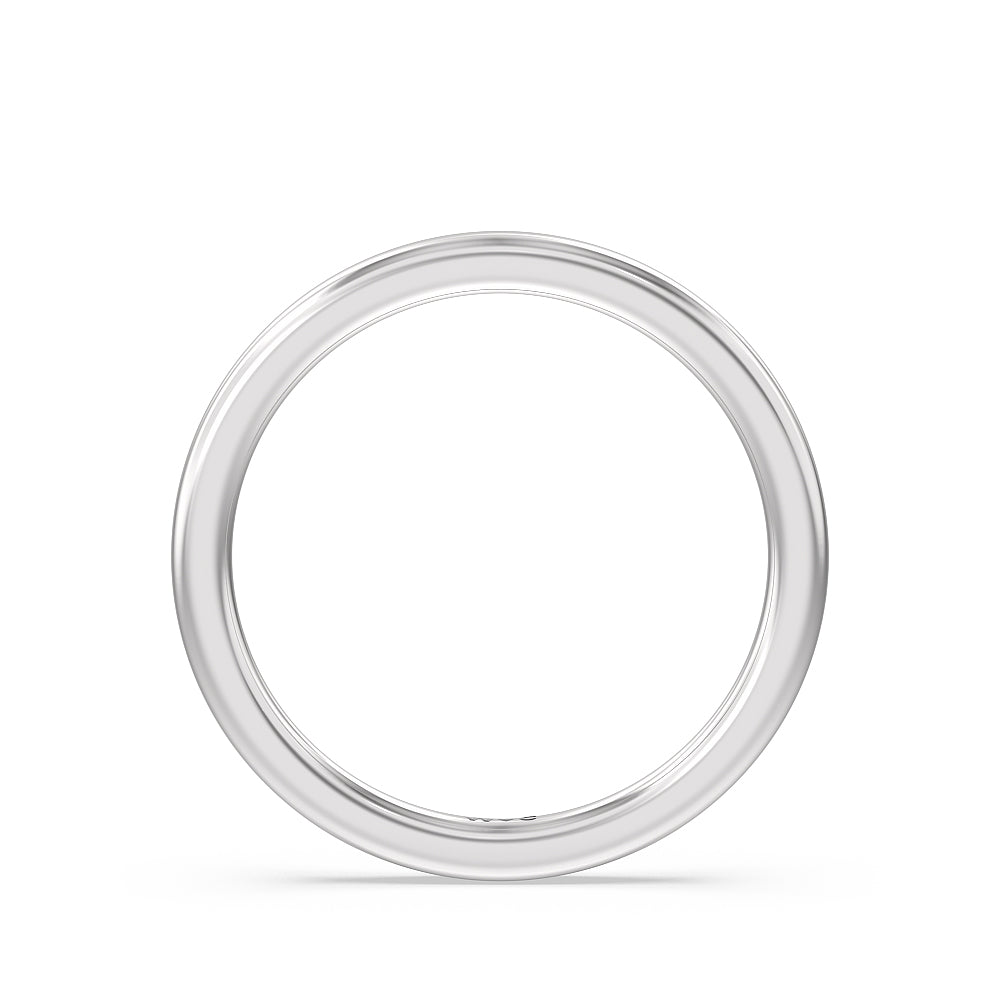 Saturn Double Halo Solitaire Wedding Band with Platinum Cut Diamond in 14KT Platinum view 2
