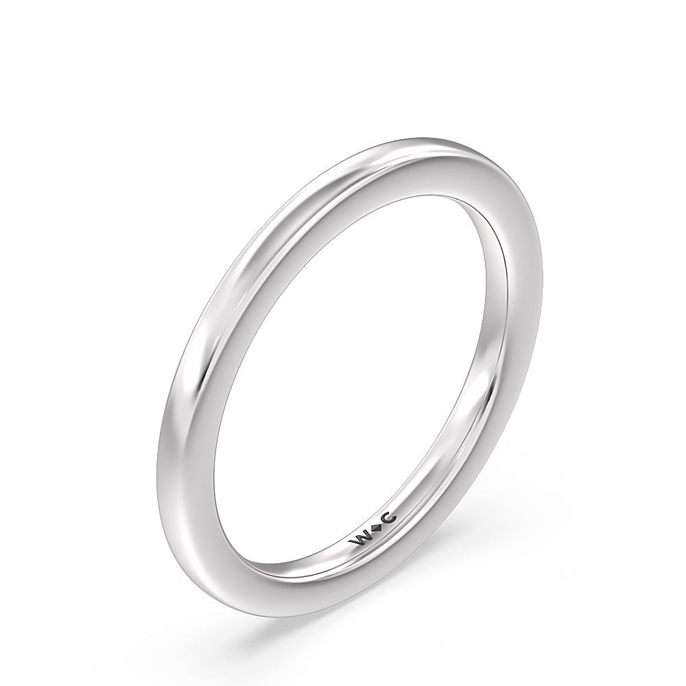 Aura Studded Crescent Shank Hidden Halo Solitaire Wedding Band with Platinum Cut Diamond in 14KT Platinum view 4

