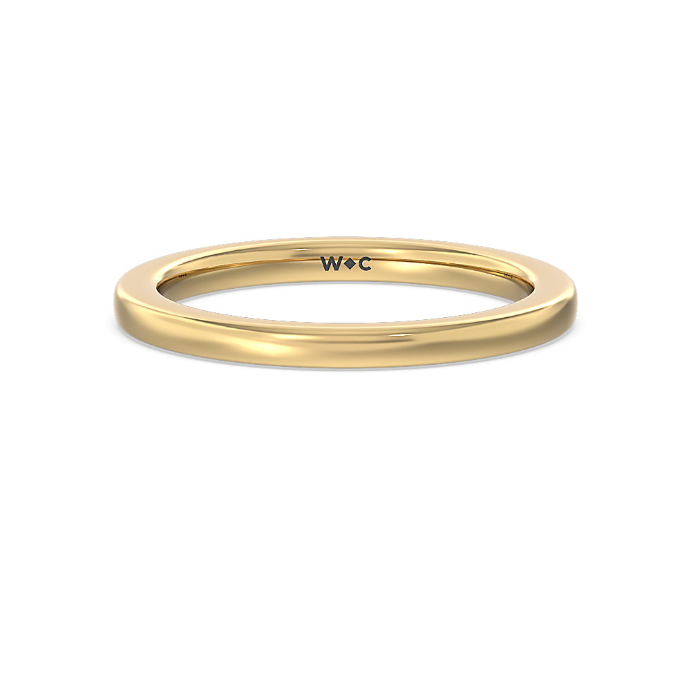 Aura Studded Crescent Shank Hidden Halo Solitaire Wedding Band with 18KT Yellow Gold Cut Diamond in 14KT Yellow Gold view 1
