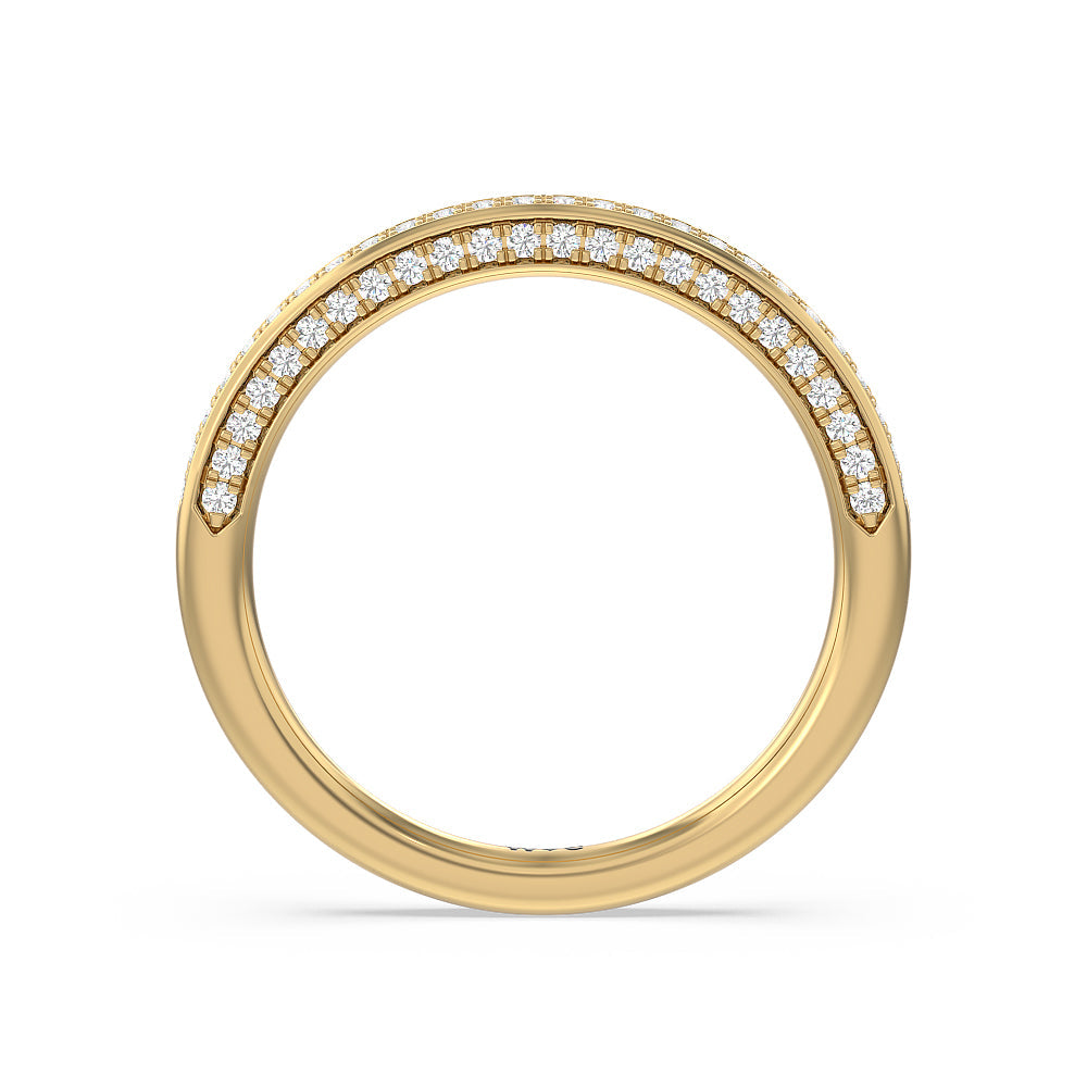 Aura Hidden Accent Pinched Shank Solitaire Diamond Wedding Band with 18KT Yellow Gold Cut Diamond in 14KT Yellow Gold view 2
