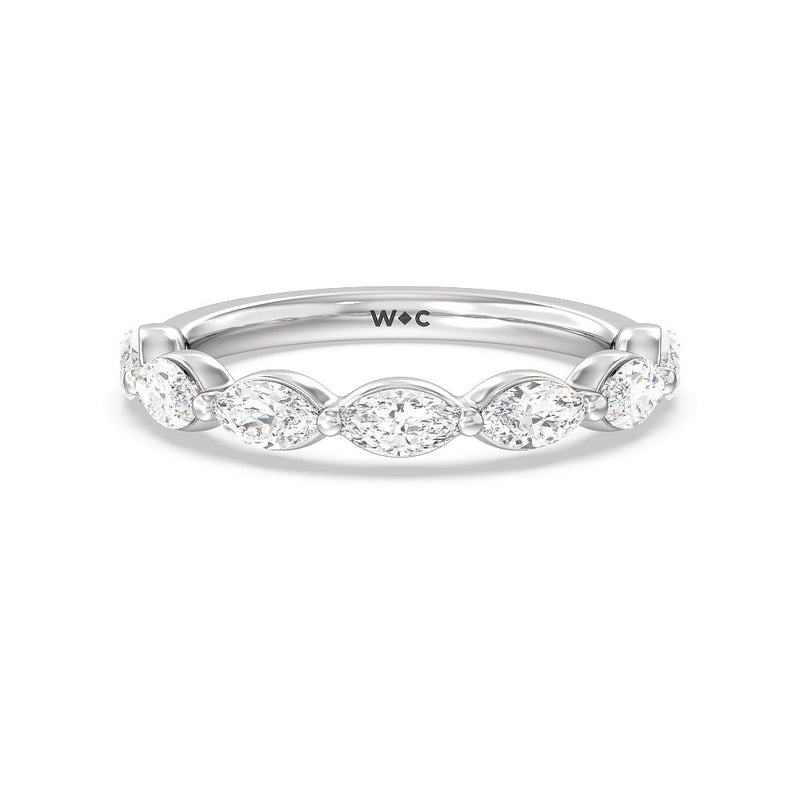 Glamorous Marquise Side Stone Solitaire Diamond Wedding Band
