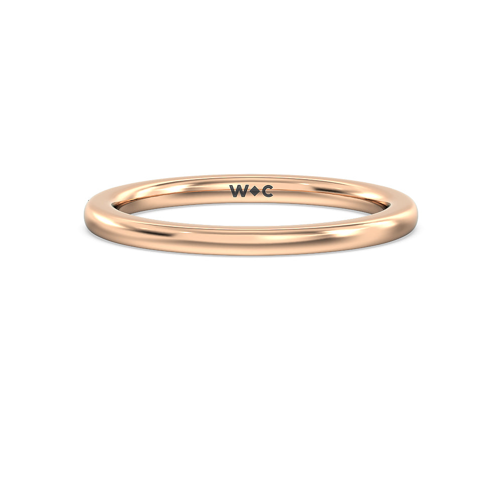 Glamorous Pear Side Stone Solitaire Wedding Band with 18KT Rose Gold Cut Diamond in 14KT Rose Gold view 1
