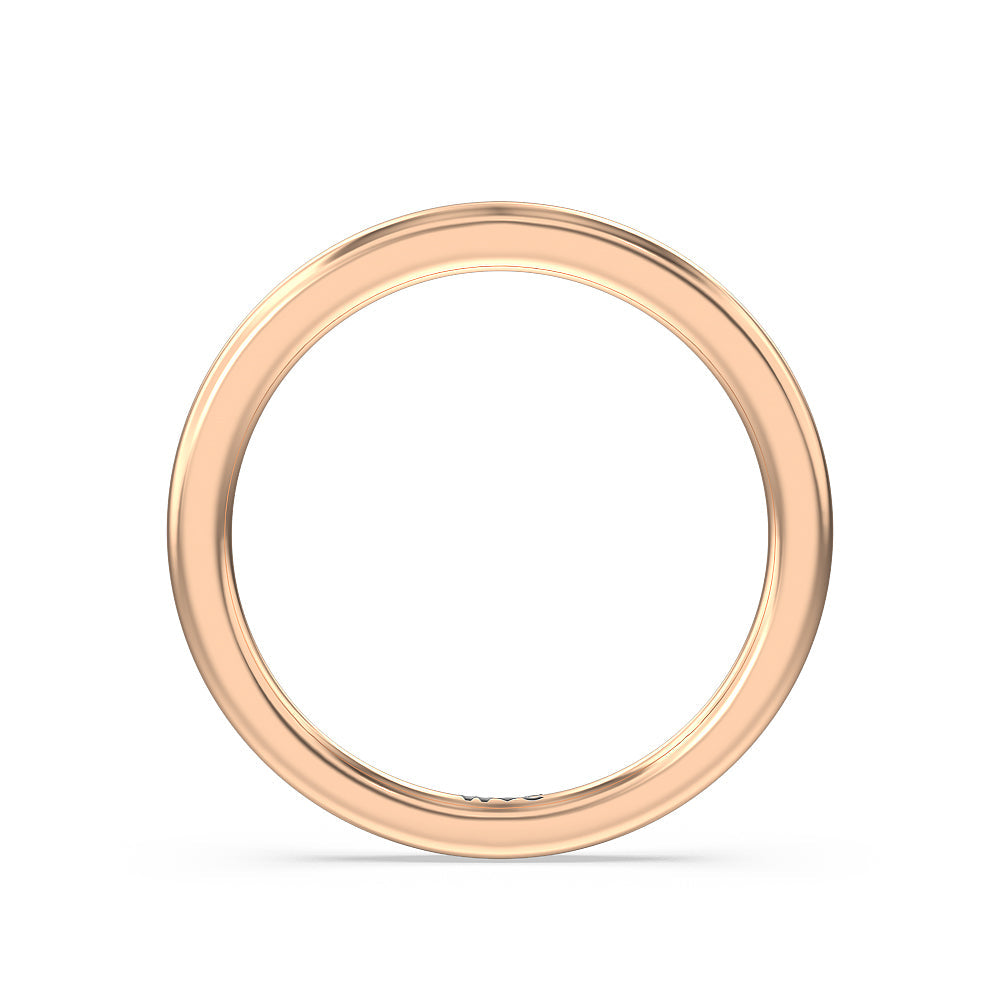 Glamorous Pear Side Stone Solitaire Wedding Band with 18KT Rose Gold Cut Diamond in 14KT Rose Gold view 2
