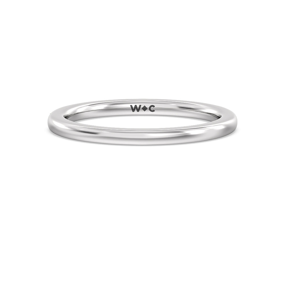 Glamorous Pear Side Stone Solitaire Wedding Band with Platinum Cut Diamond in 14KT Platinum view 1
