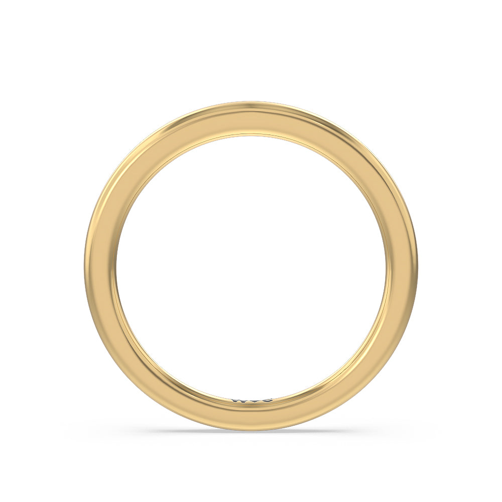 Glamorous Pear Side Stone Solitaire Wedding Band with 18KT Yellow Gold Cut Diamond in 14KT Yellow Gold view 2
