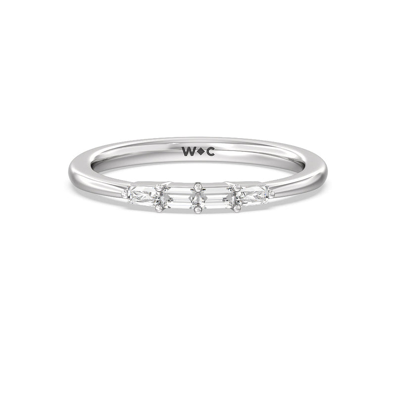 Baguette Side Stone Diamond Wedding Band