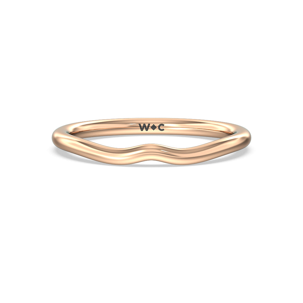 Three-Stone Pave Wedding Band with 18KT Rose Gold Cut Diamond in 14KT Rose Gold view 1
