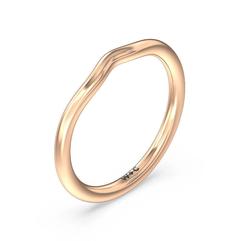 Three-Stone Pave Wedding Band with 18KT Rose Gold Cut Diamond in 14KT Rose Gold view 4
