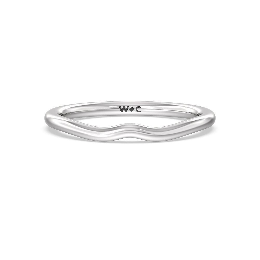 Three-Stone Pave Wedding Band with Platinum Cut Diamond in 14KT Platinum view 1
