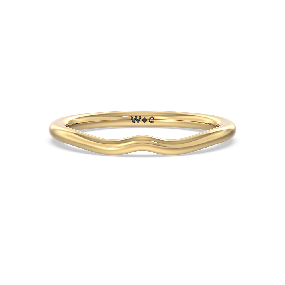 Three-Stone Pave Wedding Band with 18KT Yellow Gold Cut Diamond in 14KT Yellow Gold view 1
