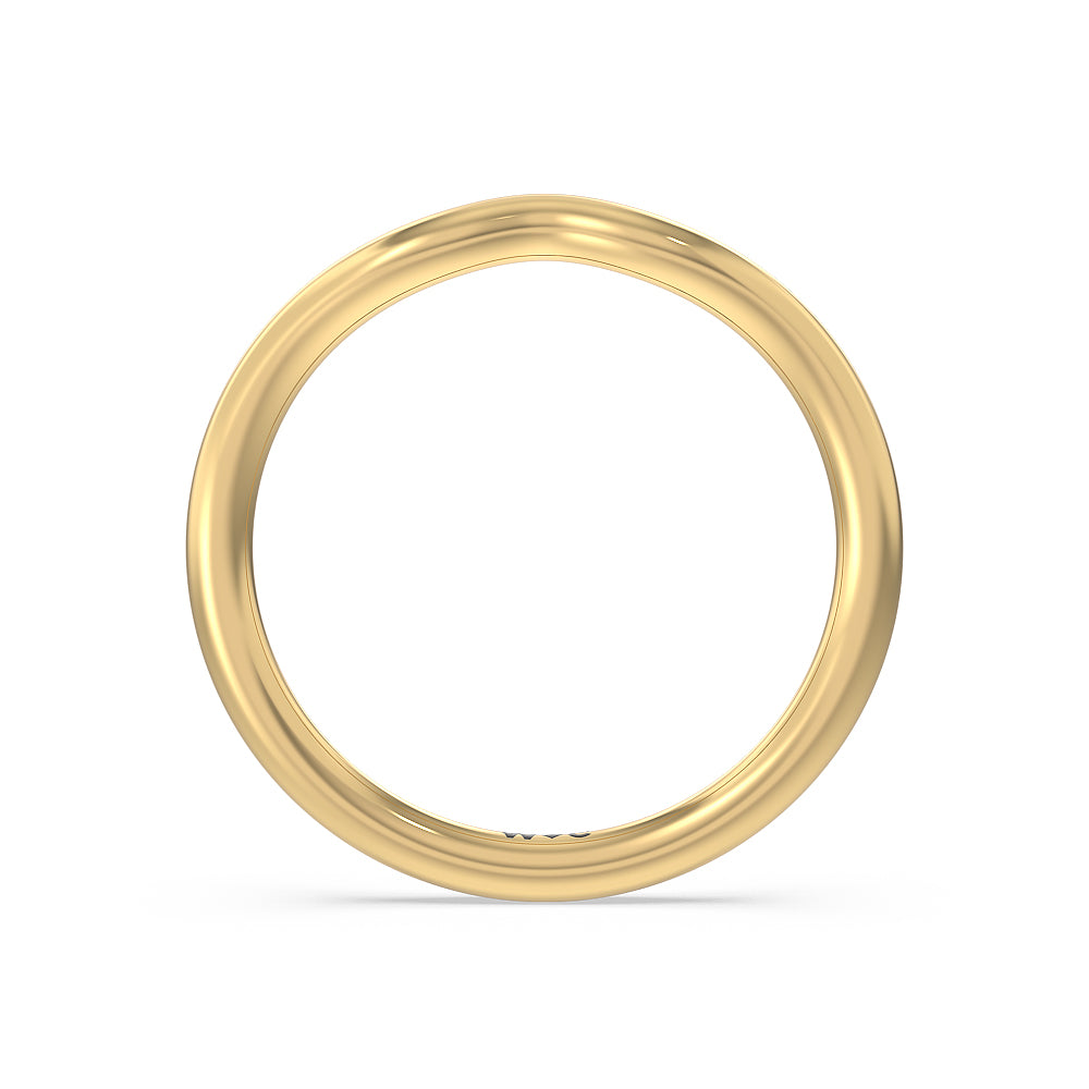 Three-Stone Pave Wedding Band with 18KT Yellow Gold Cut Diamond in 14KT Yellow Gold view 2
