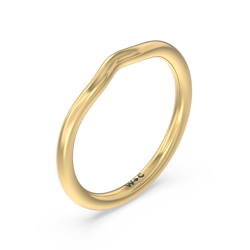 Three-Stone Pave Wedding Band with 18KT Yellow Gold Cut Diamond in 14KT Yellow Gold view 4
