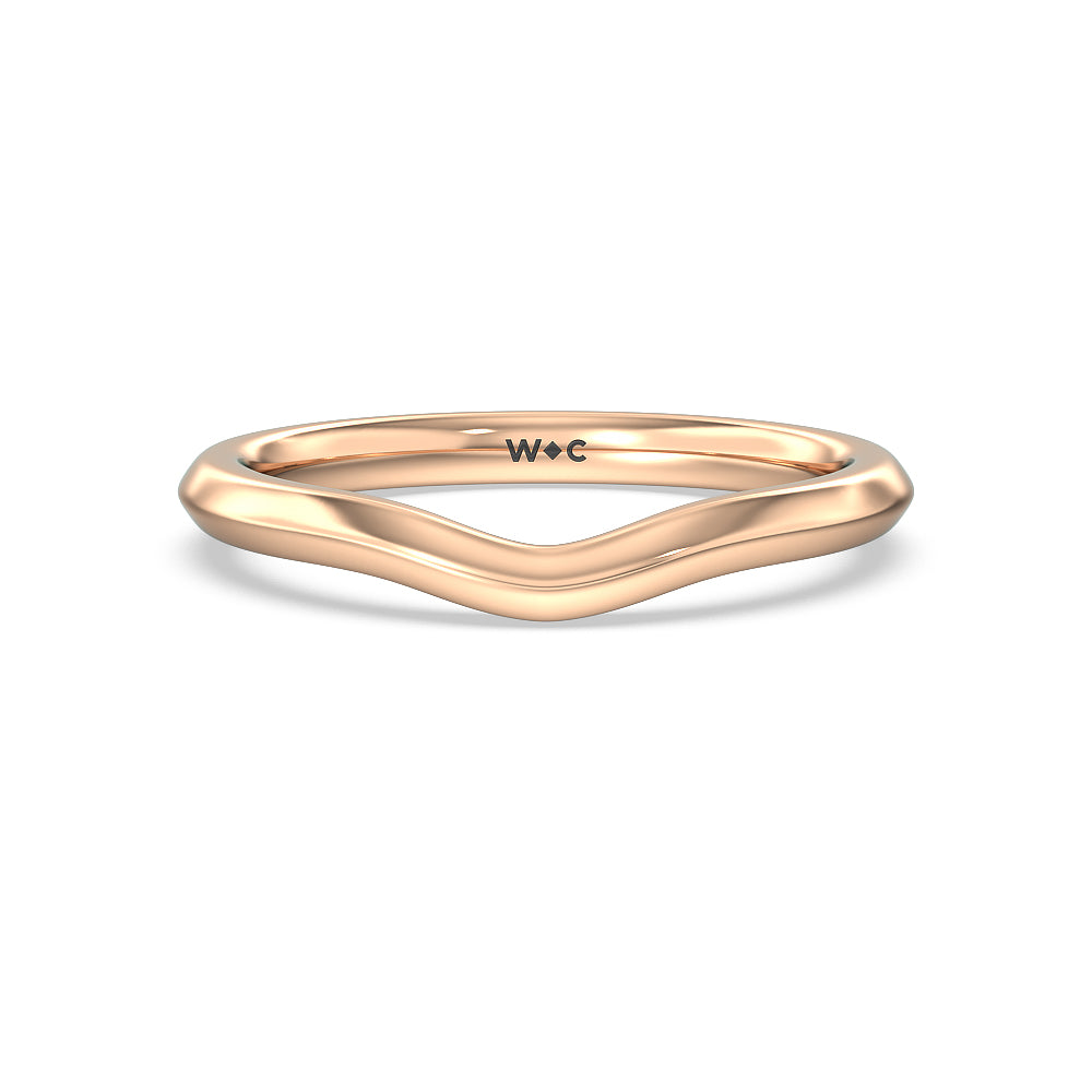 Classic Channel Set Princess Kite Basket Wedding Band with 18KT Rose Gold Cut Diamond in 14KT Rose Gold view 1
