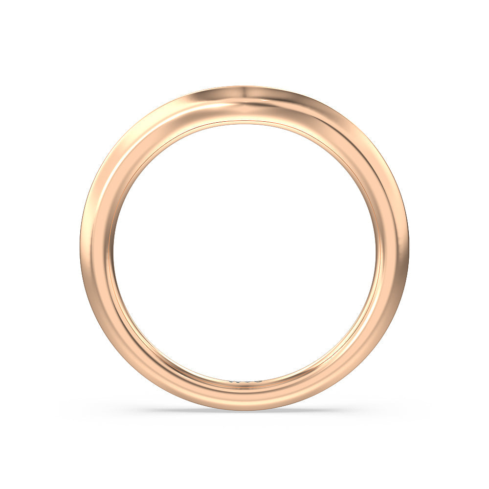 Classic Channel Set Princess Kite Basket Wedding Band with 18KT Rose Gold Cut Diamond in 14KT Rose Gold view 2
