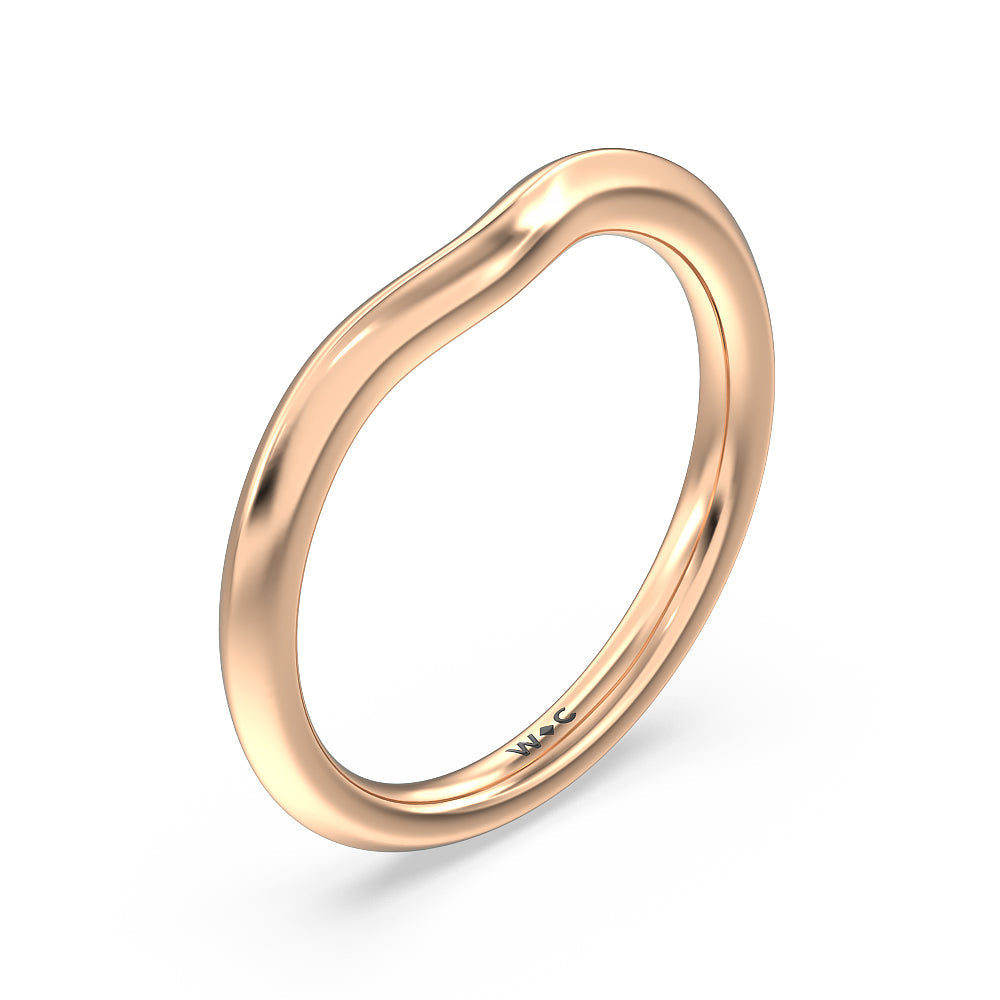 Classic Channel Set Princess Kite Basket Wedding Band with 18KT Rose Gold Cut Diamond in 14KT Rose Gold view 4
