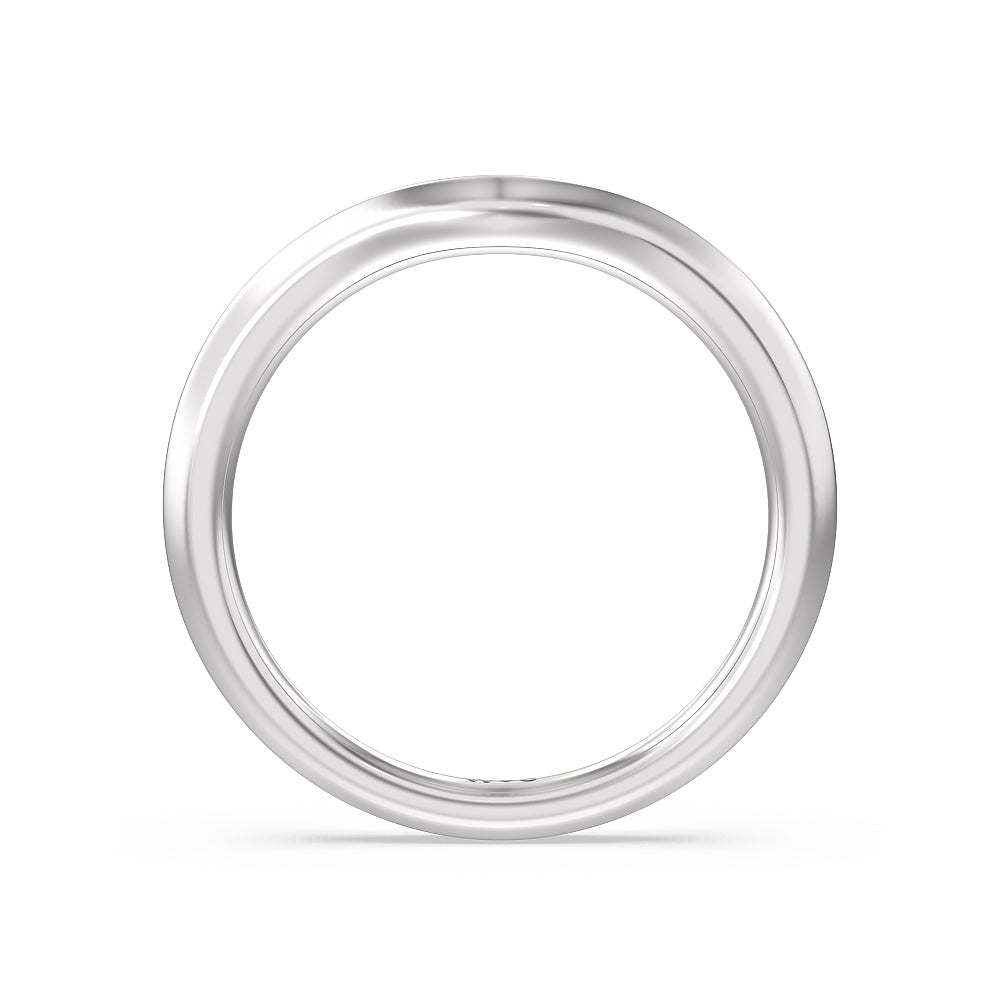 Classic Channel Set Princess Kite Basket Wedding Band with Platinum Cut Diamond in 14KT Platinum view 2
