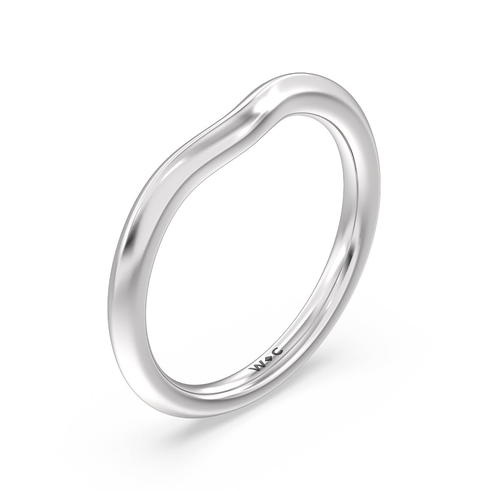 Classic Channel Set Princess Kite Basket Wedding Band with Platinum Cut Diamond in 14KT Platinum view 4
