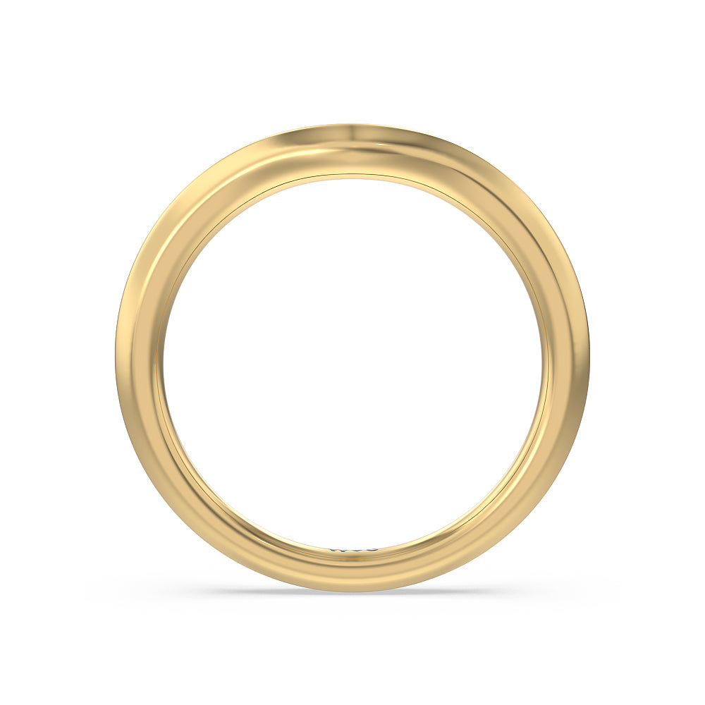 Classic Channel Set Princess Kite Basket Wedding Band with 18KT Yellow Gold Cut Diamond in 14KT Yellow Gold view 2
