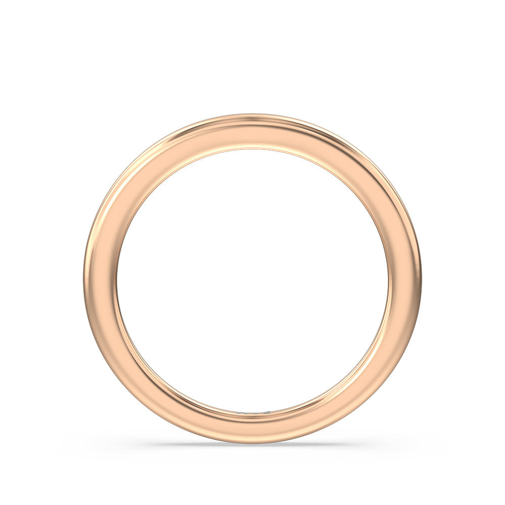 Classy Knot Basket Channel Set Princess Wedding Band with 18KT Rose Gold Cut Diamond in 14KT Rose Gold view 2
