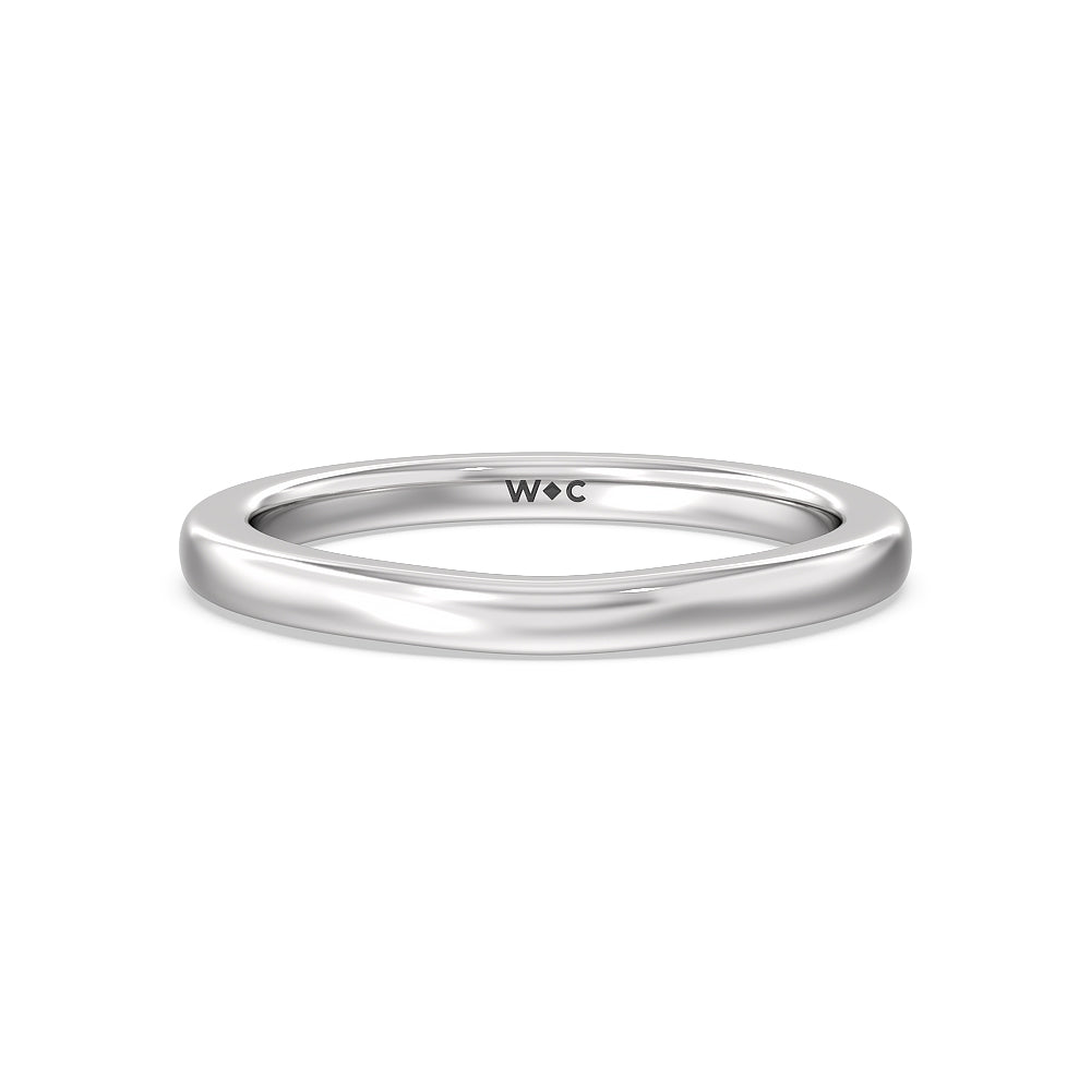 Classy Knot Basket Channel Set Princess Wedding Band with Platinum Cut Diamond in 14KT Platinum view 1
