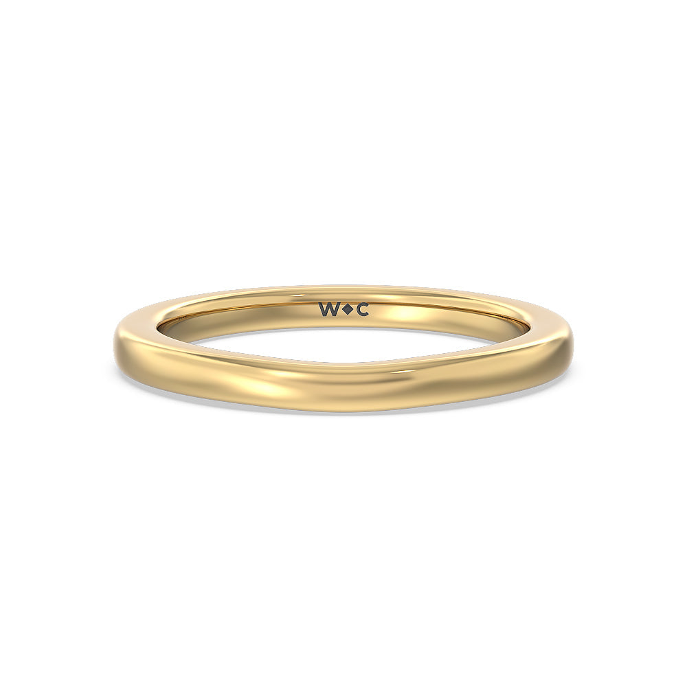 Classy Knot Basket Channel Set Princess Wedding Band with 18KT Yellow Gold Cut Diamond in 14KT Yellow Gold view 1
