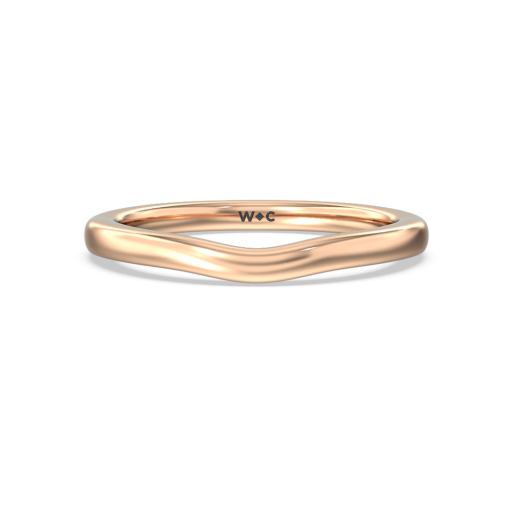 Elegant Channel Set Baguette Wedding Band with 18KT Rose Gold Cut Diamond in 14KT Rose Gold view 1
