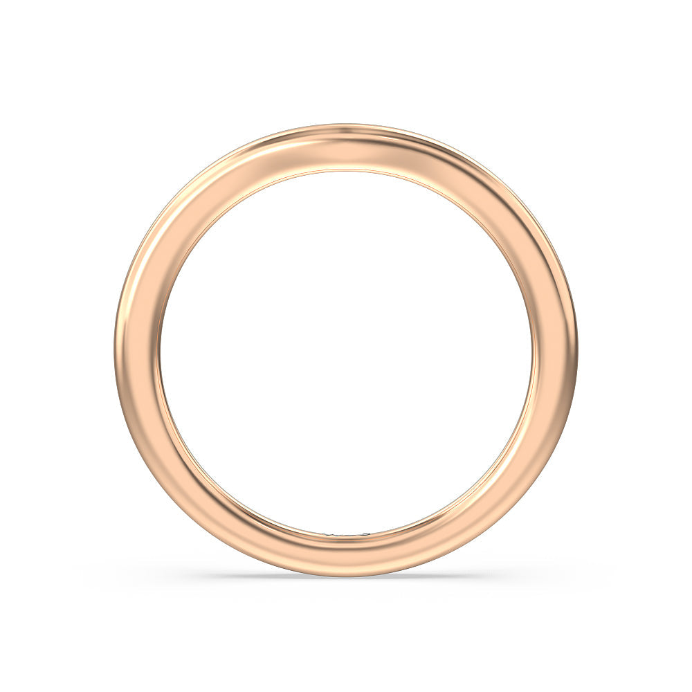 Elegant Channel Set Baguette Wedding Band with 18KT Rose Gold Cut Diamond in 14KT Rose Gold view 2
